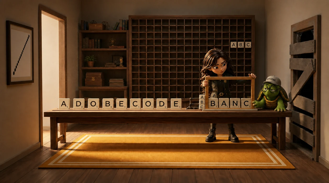 Minimum window substring memory room